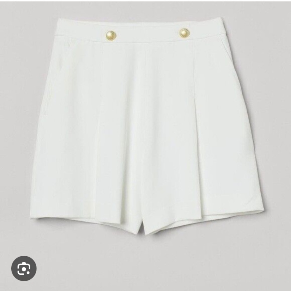 COPY - Ivory White Nautical Shorts Gold Botton Nautical 6 Zara